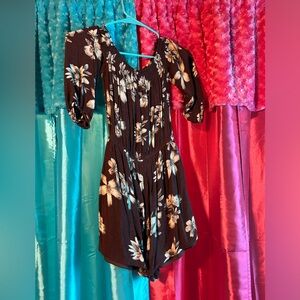 maroon floral romper